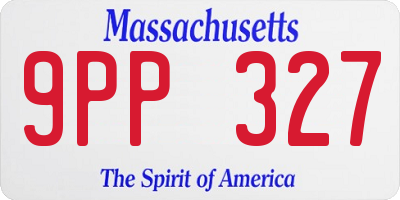 MA license plate 9PP327