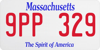 MA license plate 9PP329