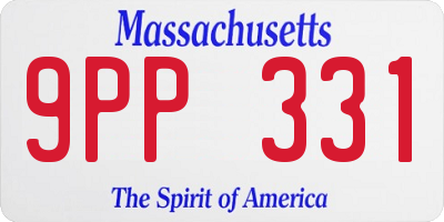 MA license plate 9PP331