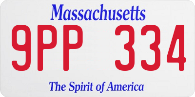 MA license plate 9PP334