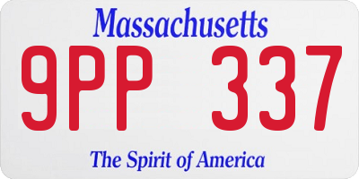 MA license plate 9PP337
