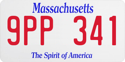 MA license plate 9PP341