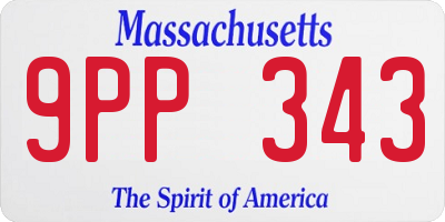 MA license plate 9PP343