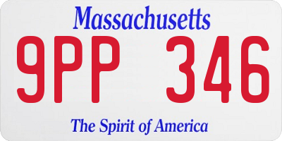 MA license plate 9PP346