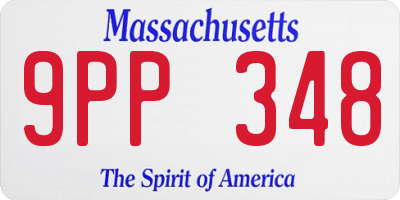 MA license plate 9PP348