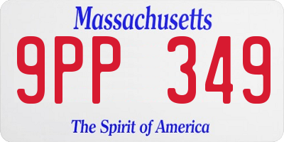 MA license plate 9PP349