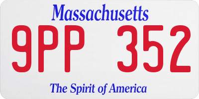 MA license plate 9PP352