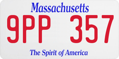 MA license plate 9PP357