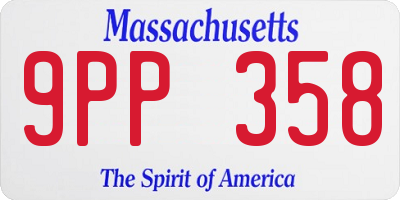 MA license plate 9PP358