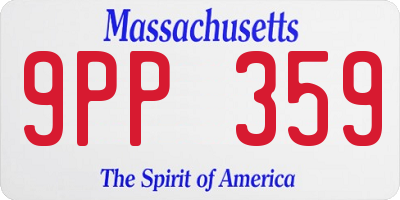 MA license plate 9PP359