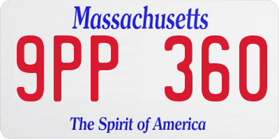 MA license plate 9PP360