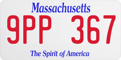 MA license plate 9PP367