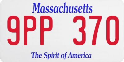 MA license plate 9PP370