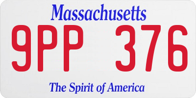MA license plate 9PP376