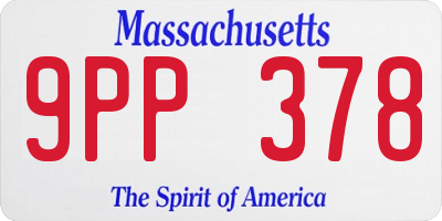 MA license plate 9PP378