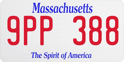 MA license plate 9PP388