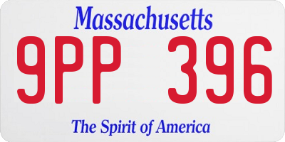 MA license plate 9PP396
