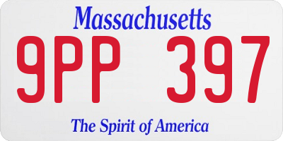 MA license plate 9PP397