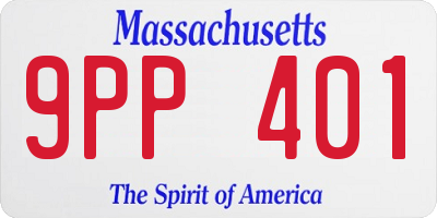 MA license plate 9PP401