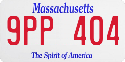 MA license plate 9PP404