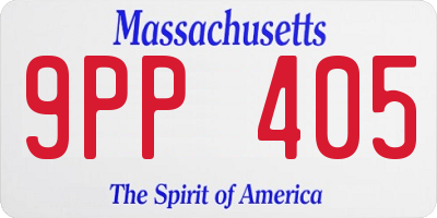 MA license plate 9PP405