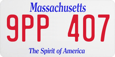 MA license plate 9PP407