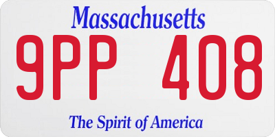 MA license plate 9PP408
