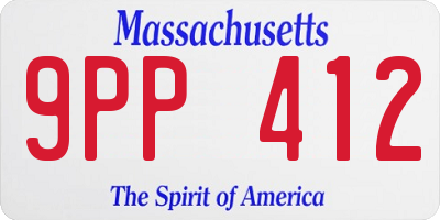 MA license plate 9PP412