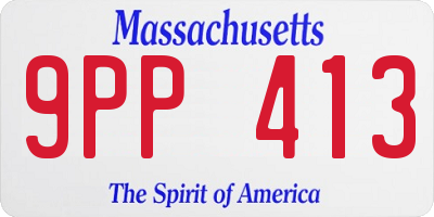 MA license plate 9PP413
