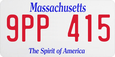 MA license plate 9PP415