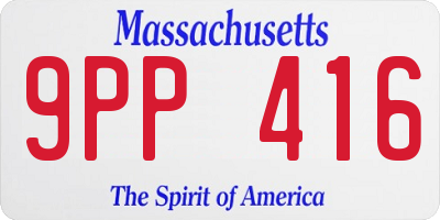 MA license plate 9PP416