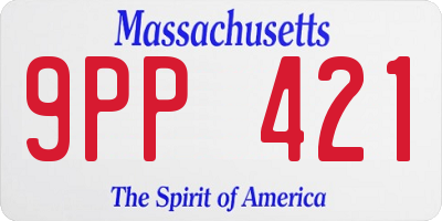 MA license plate 9PP421