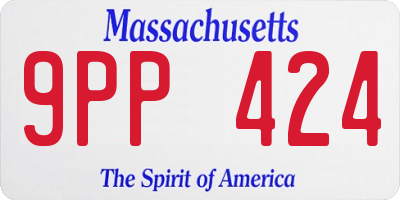 MA license plate 9PP424
