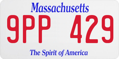 MA license plate 9PP429