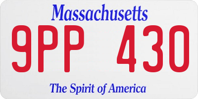 MA license plate 9PP430