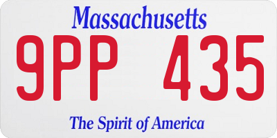 MA license plate 9PP435