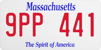 MA license plate 9PP441