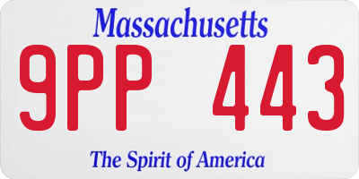 MA license plate 9PP443