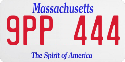 MA license plate 9PP444