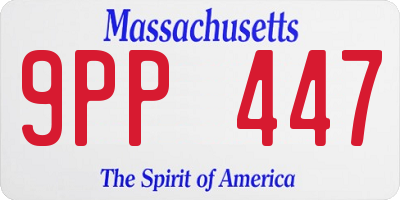 MA license plate 9PP447