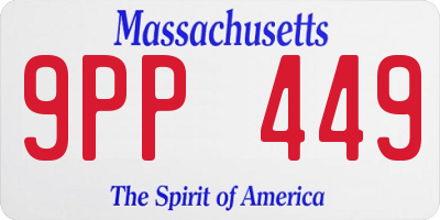 MA license plate 9PP449