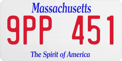 MA license plate 9PP451