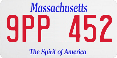 MA license plate 9PP452