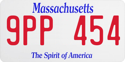 MA license plate 9PP454