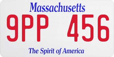 MA license plate 9PP456