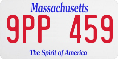 MA license plate 9PP459
