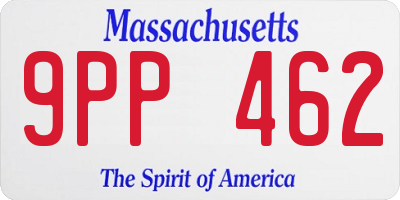 MA license plate 9PP462