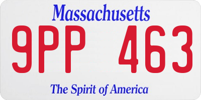 MA license plate 9PP463