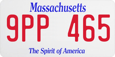 MA license plate 9PP465
