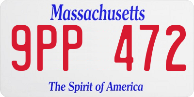 MA license plate 9PP472